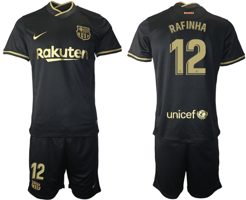 Men 2020-2021 club Barcelona away #12 black Soccer Jerseys